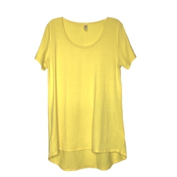 New - LULAROE CLASSIC T Short Sleeve, Scoop Neck Top Solid Yellow - Size Small - Picture 1 of 5
